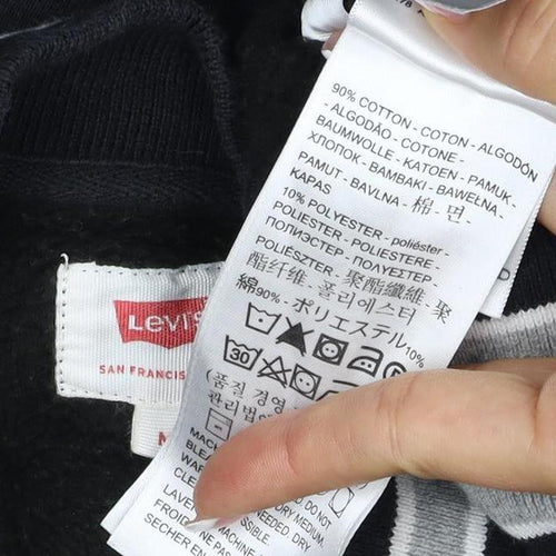Levi's Men’s Black L Varsity Jacket Cotton Blend Button Pockets