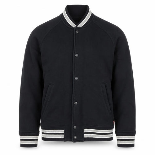 Levi's Men’s Black L Varsity Jacket Cotton Blend Button Pockets