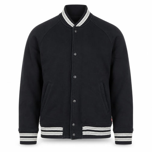 Levi's Men’s Black L Varsity Jacket Cotton Blend Button Pockets