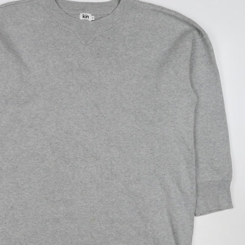 Kin by John Lewis Women Grey Size 10 Crew Neck Knit Tunic Jumper