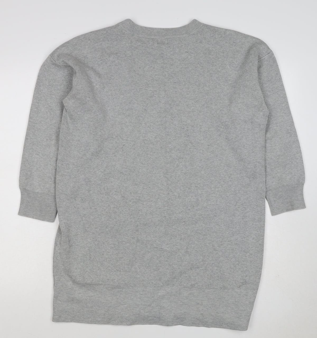Kin by John Lewis Women Grey Size 10 Crew Neck Knit Tunic Jumper