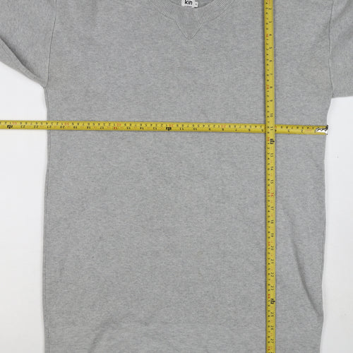 Kin by John Lewis Women Grey Size 10 Crew Neck Knit Tunic Jumper