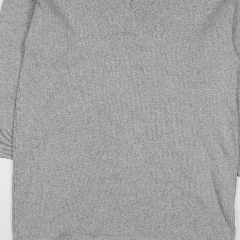 Kin by John Lewis Women Grey Size 10 Crew Neck Knit Tunic Jumper