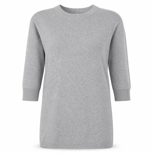 Kin by John Lewis Women Grey Size 10 Crew Neck Knit Tunic Jumper