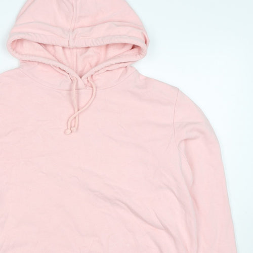 Marks & Spencer Women Pink Size 12 Pullover Drawstring Hoodie