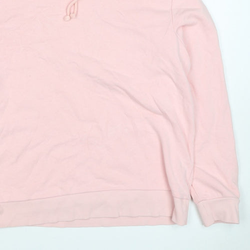 Marks & Spencer Women Pink Size 12 Pullover Drawstring Hoodie
