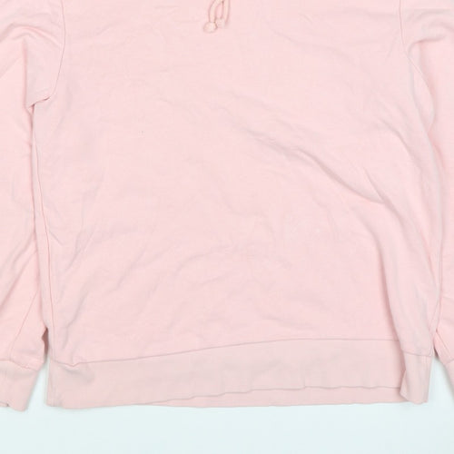 Marks & Spencer Women Pink Size 12 Pullover Drawstring Hoodie