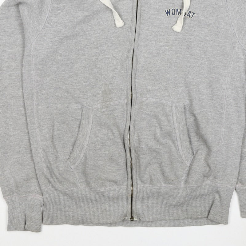 Wombat Men’s Grey XL Full Zip Logo Hoodie Fleece Drawstring Pockets