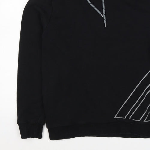 Next Men’s Black M Pullover Hoodie Geometric Graphic Print Drawstring