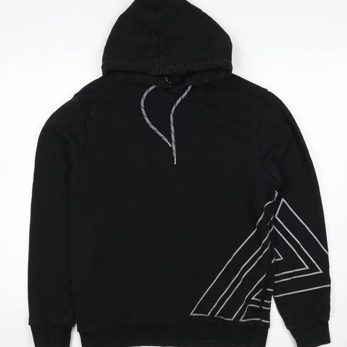 Next Men’s Black M Pullover Hoodie Geometric Graphic Print Drawstring