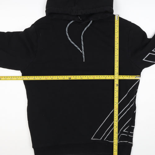 Next Men’s Black M Pullover Hoodie Geometric Graphic Print Drawstring