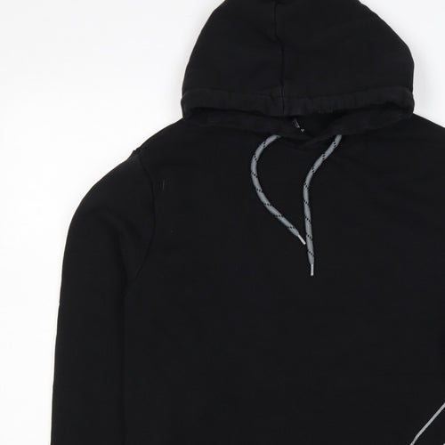 Next Men’s Black M Pullover Hoodie Geometric Graphic Print Drawstring
