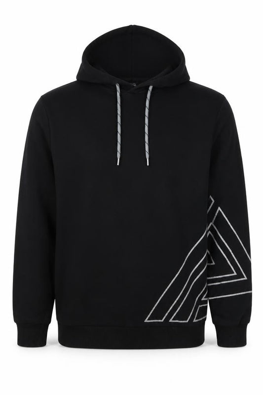 Next Men’s Black M Pullover Hoodie Geometric Graphic Print Drawstring