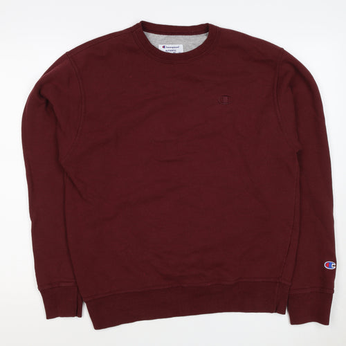 Champion Men’s Burgundy M Crew Neck Logo Cotton Blend Sweatshirt