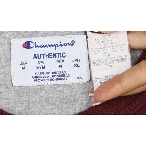 Champion Men’s Burgundy M Crew Neck Logo Cotton Blend Sweatshirt