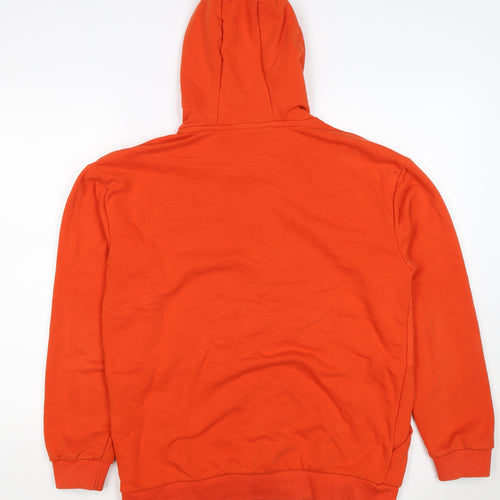 LC Waikiki Men’s Orange M Relaxed Graphic Print Pullover Hoodie