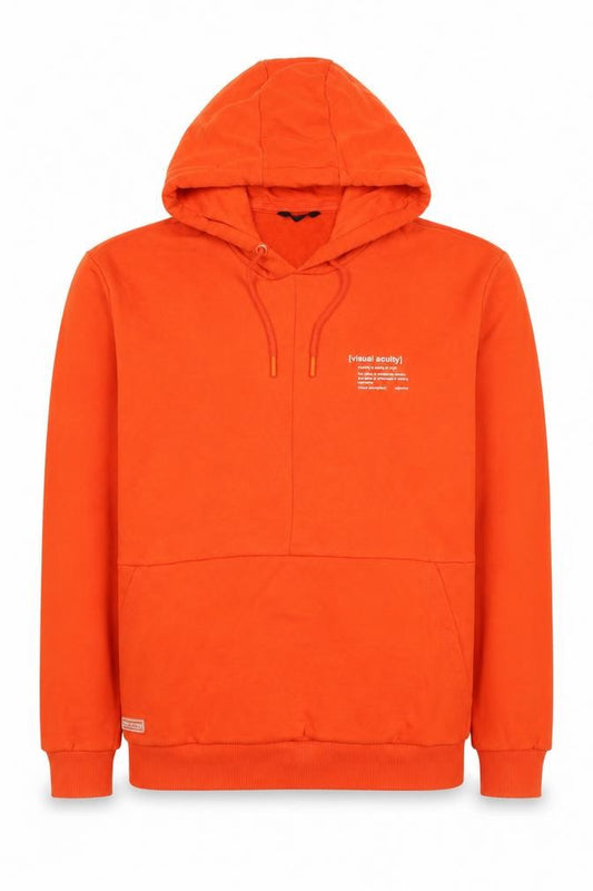 LC Waikiki Men’s Orange M Relaxed Graphic Print Pullover Hoodie