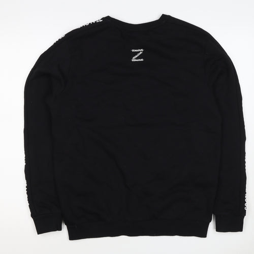 Zealous Men’s Black M Graphic Logo Crew Neck Pullover Sweatshirt