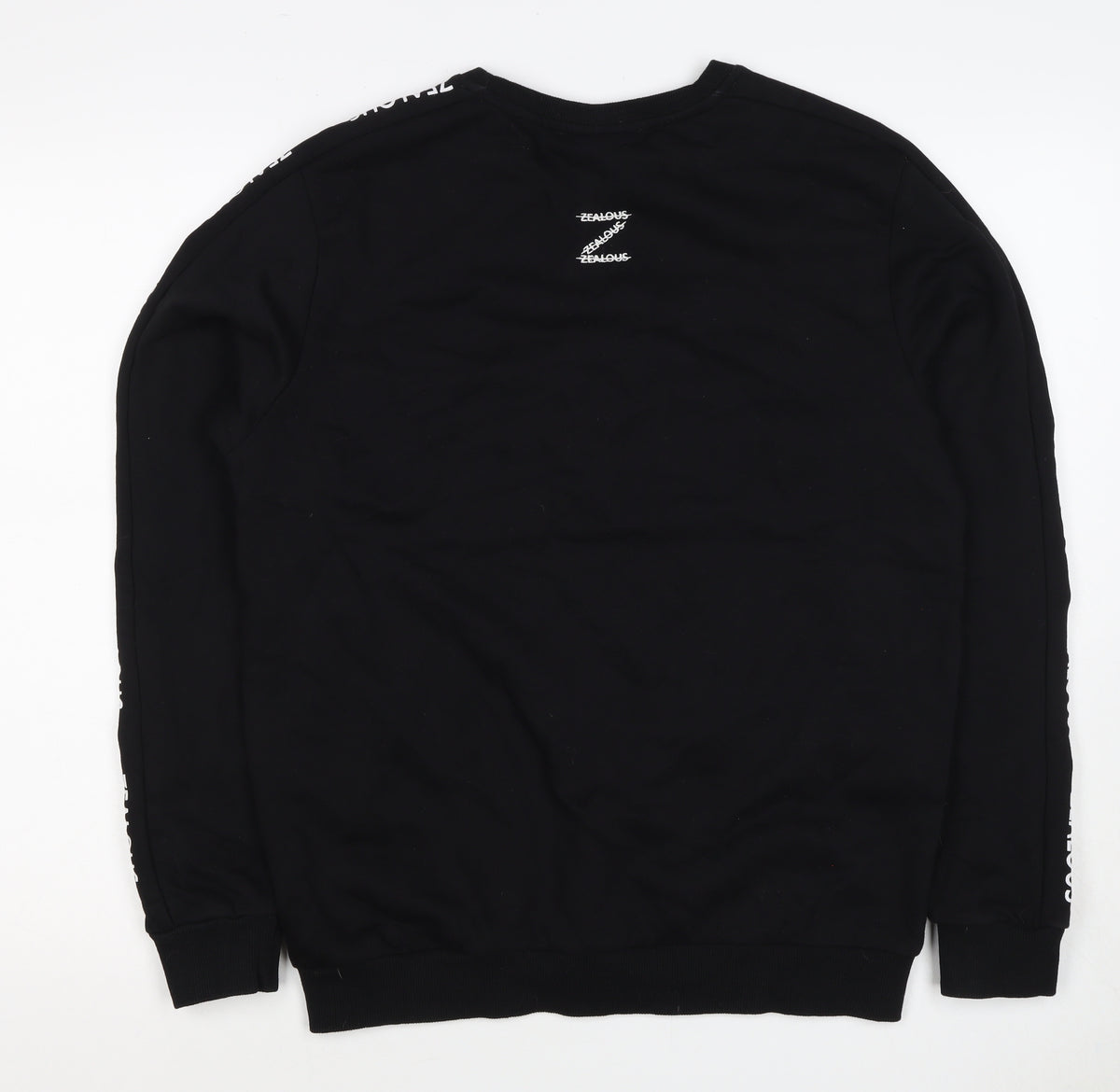 Zealous Men’s Black M Graphic Logo Crew Neck Pullover Sweatshirt