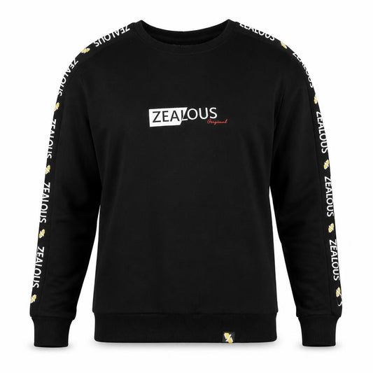 Zealous Men’s Black M Graphic Logo Crew Neck Pullover Sweatshirt