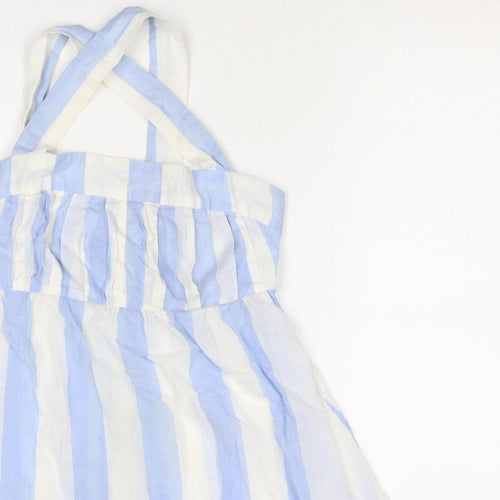 Joules Women Blue White Striped Halter Shirt Dress UK 12 Belted