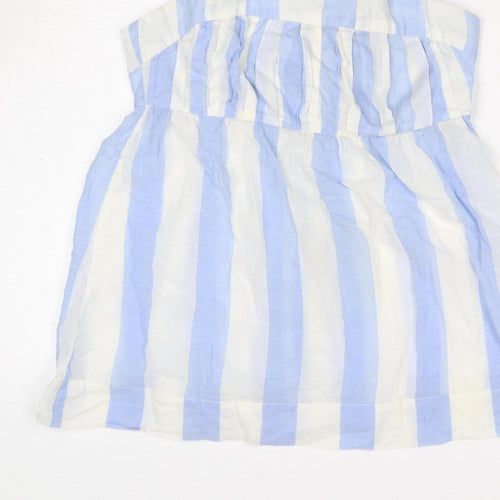 Joules Women Blue White Striped Halter Shirt Dress UK 12 Belted