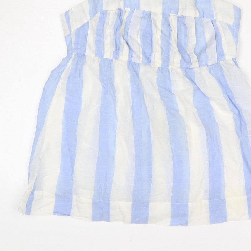 Joules Women Blue White Striped Halter Shirt Dress UK 12 Belted