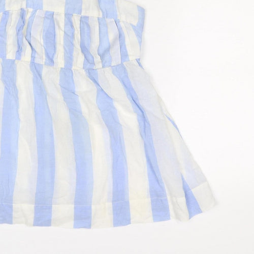 Joules Women Blue White Striped Halter Shirt Dress UK 12 Belted