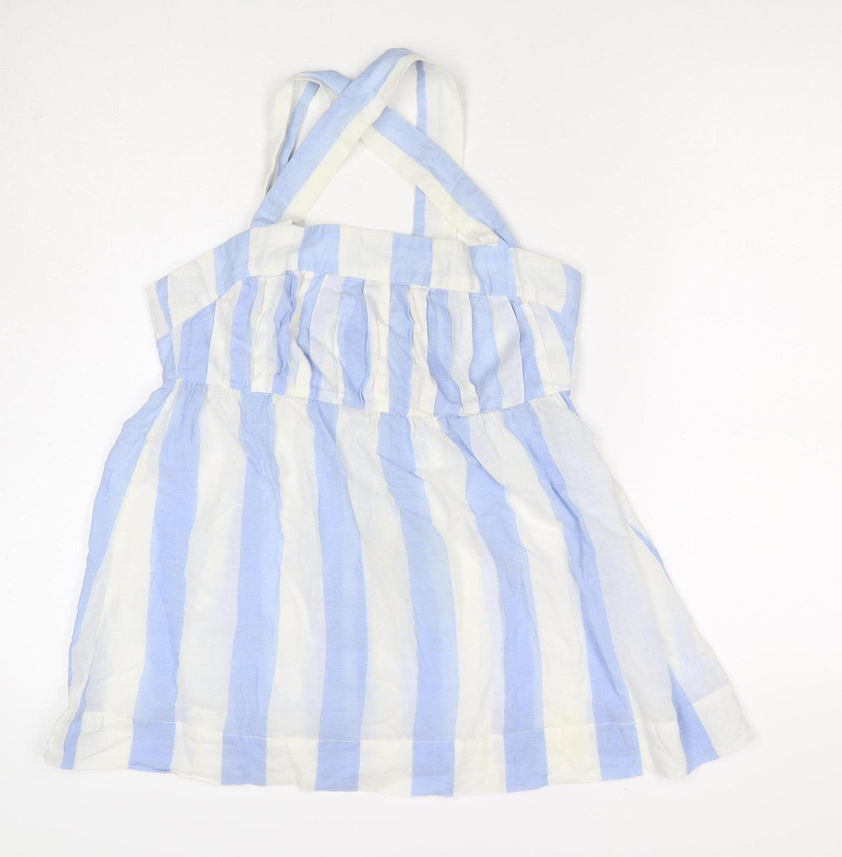 Joules Women Blue White Striped Halter Shirt Dress UK 12 Belted