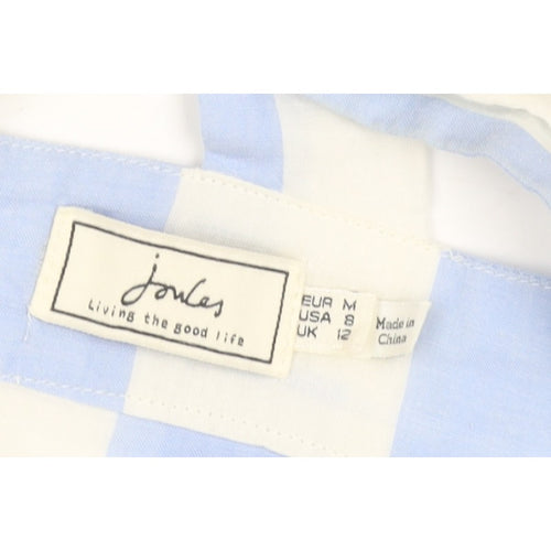 Joules Women Blue White Striped Halter Shirt Dress UK 12 Belted