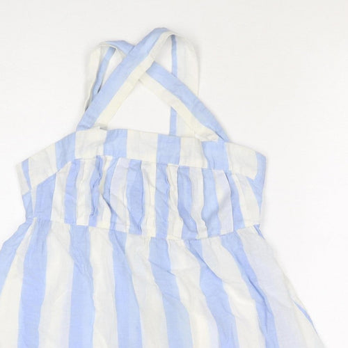 Joules Women Blue White Striped Halter Shirt Dress UK 12 Belted