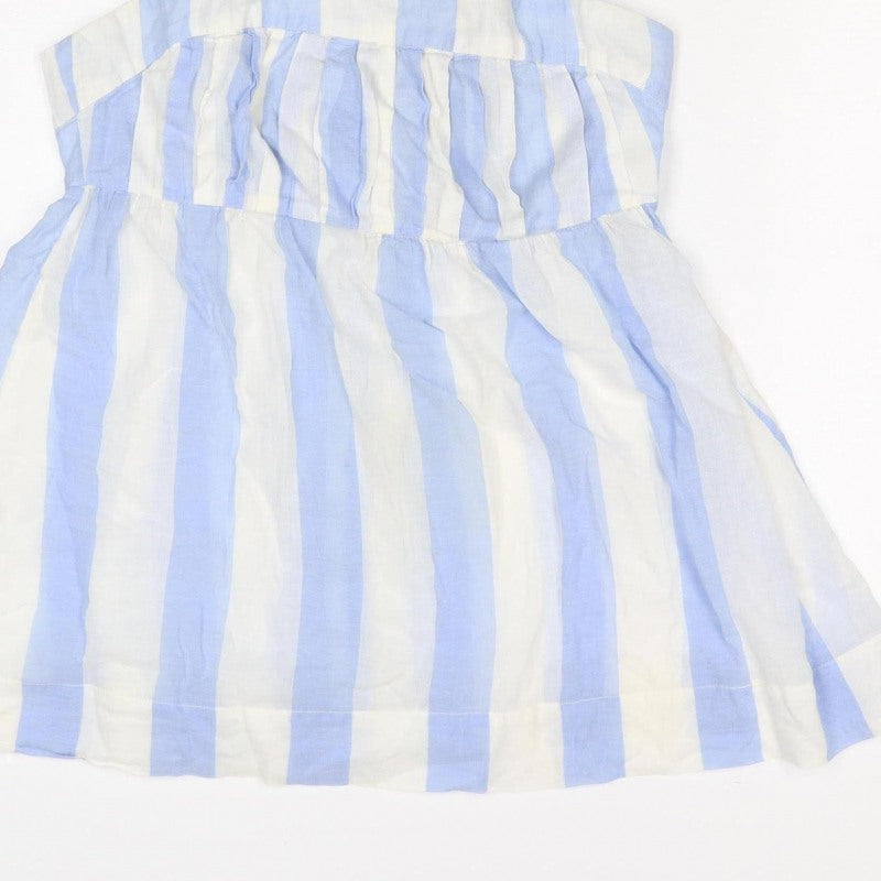 Joules Women Blue White Striped Halter Shirt Dress UK 12 Belted