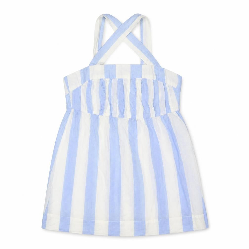 Joules Women Blue White Striped Halter Shirt Dress UK 12 Belted