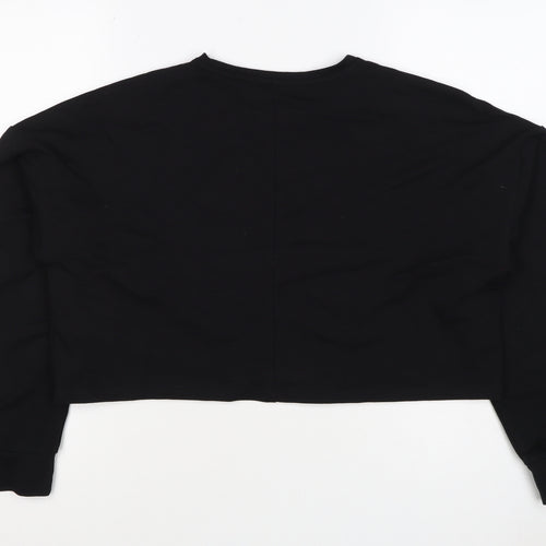 Nasty Gal Women’s Black UK 12 Cropped Pullover Crew Neck Sweatshirt