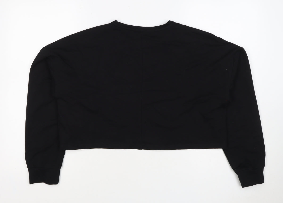 Nasty Gal Women’s Black UK 12 Cropped Pullover Crew Neck Sweatshirt