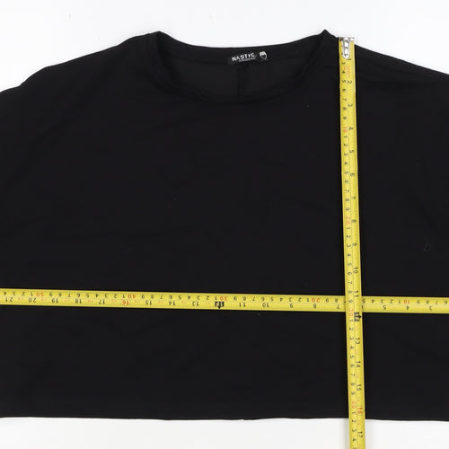 Nasty Gal Women’s Black UK 12 Cropped Pullover Crew Neck Sweatshirt