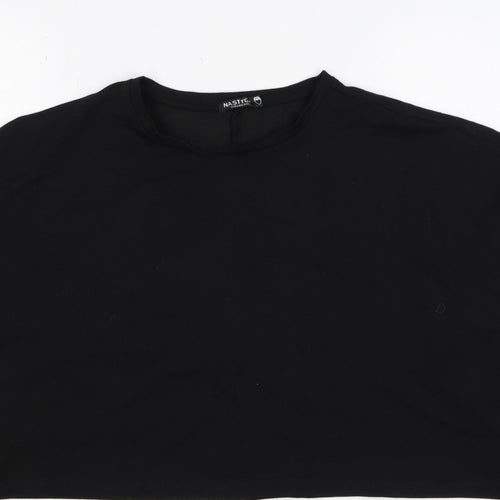 Nasty Gal Women’s Black UK 12 Cropped Pullover Crew Neck Sweatshirt