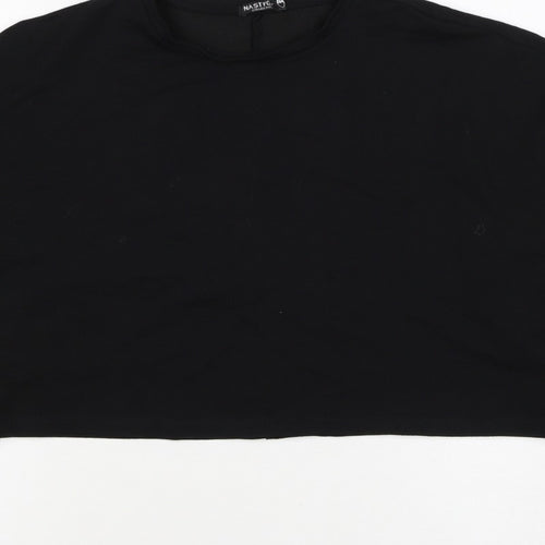 Nasty Gal Women’s Black UK 12 Cropped Pullover Crew Neck Sweatshirt
