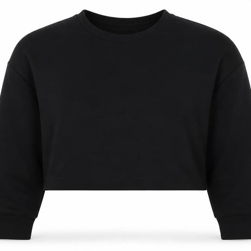 Nasty Gal Women’s Black UK 12 Cropped Pullover Crew Neck Sweatshirt