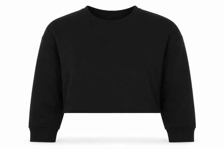 Nasty Gal Women’s Black UK 12 Cropped Pullover Crew Neck Sweatshirt