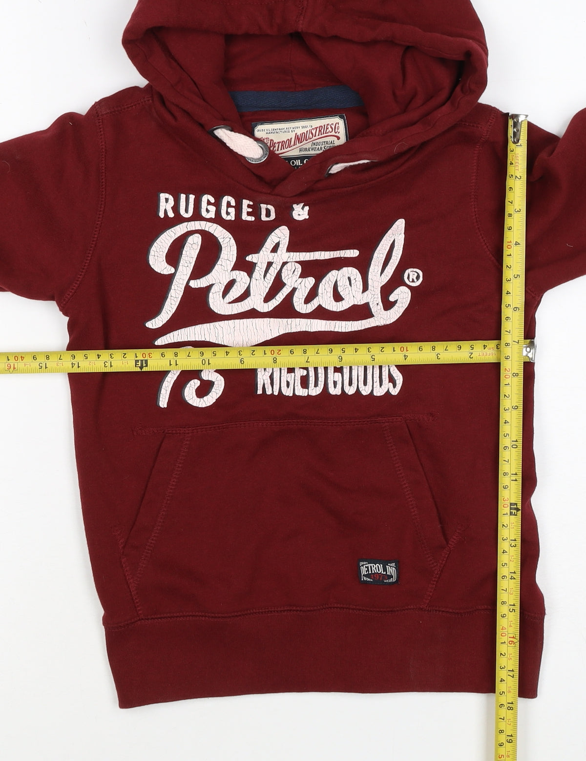 Petrol Industries Boys Red 7-8 Years Pullover Hoodie Graphic Logo
