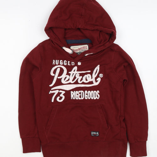 Petrol Industries Boys Red 7-8 Years Pullover Hoodie Graphic Logo