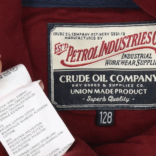 Petrol Industries Boys Red 7-8 Years Pullover Hoodie Graphic Logo