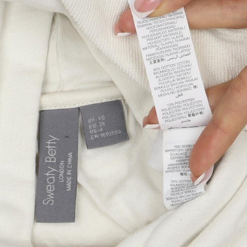 Sweaty Betty Women Ivory XS Pullover Hoodie Raglan Long Sleeve