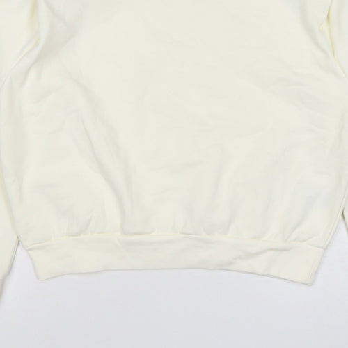 H&M Women Ivory S Pullover Crew Neck Raglan Sweatshirt
