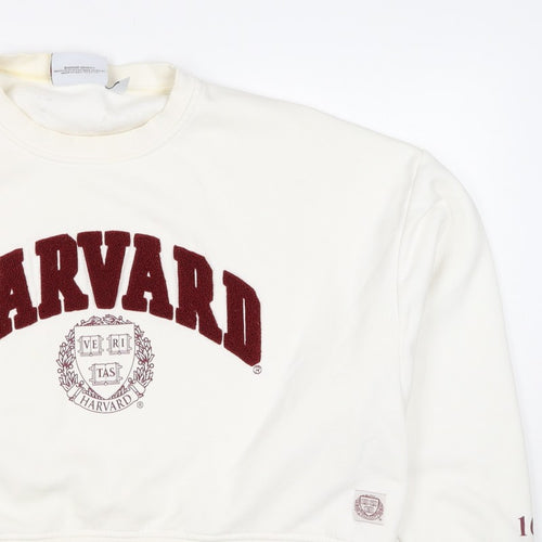 Harvard Women’s Ivory M College Logo Crew Neck Sweatshirt