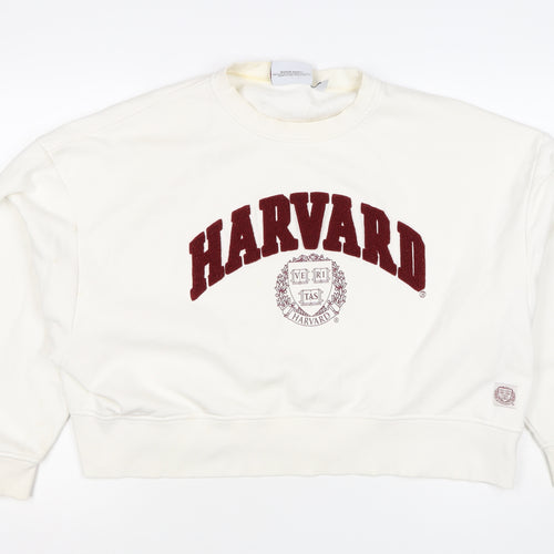 Harvard Women’s Ivory M College Logo Crew Neck Sweatshirt