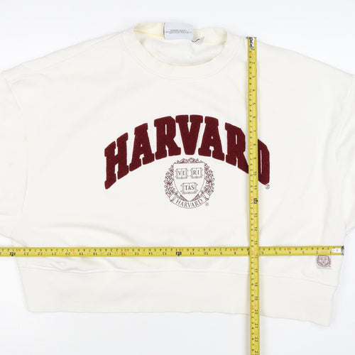 Harvard Women’s Ivory M College Logo Crew Neck Sweatshirt