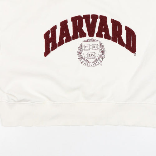 Harvard Women’s Ivory M College Logo Crew Neck Sweatshirt