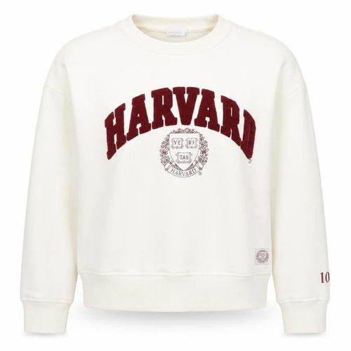 Harvard Women’s Ivory M College Logo Crew Neck Sweatshirt